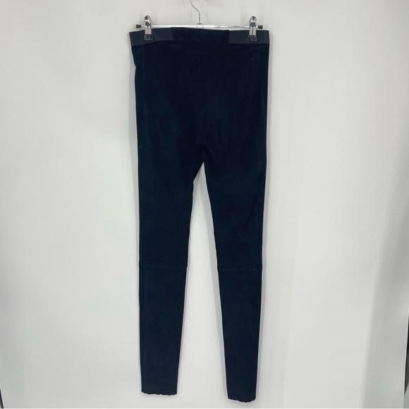 Alice + Olivia Lamb Leather Exposed Front Zip Ponte Combo Womens 0 Skinny Pant - Picture 5 of 11